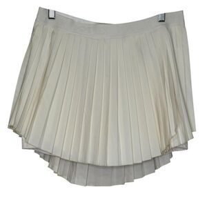 PopFlex Exquisite Skort Womens Large Ivory Pleated Tennis High Waist Pockets